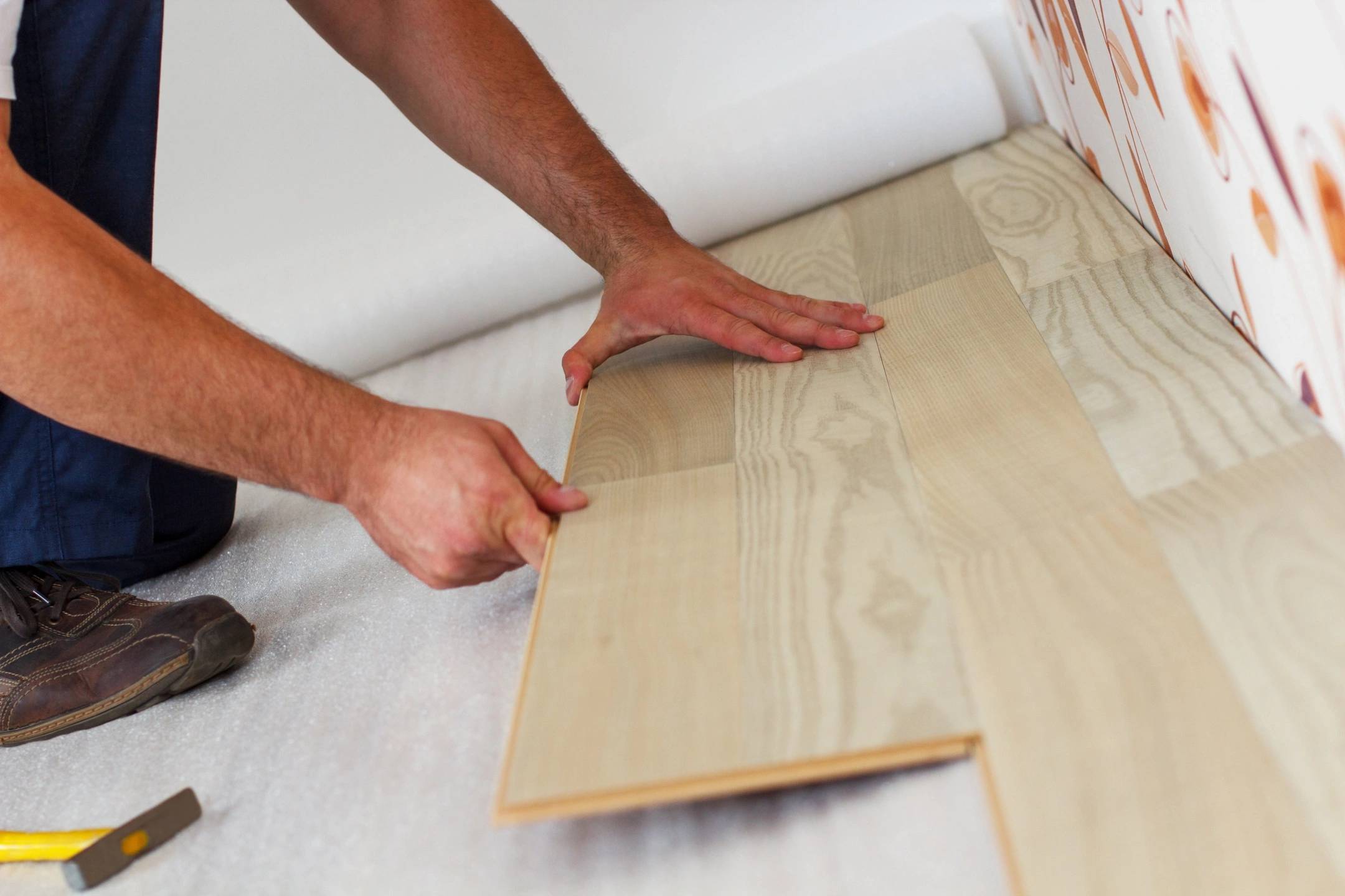 Luxury vinyl flooring in a spacious kitchen